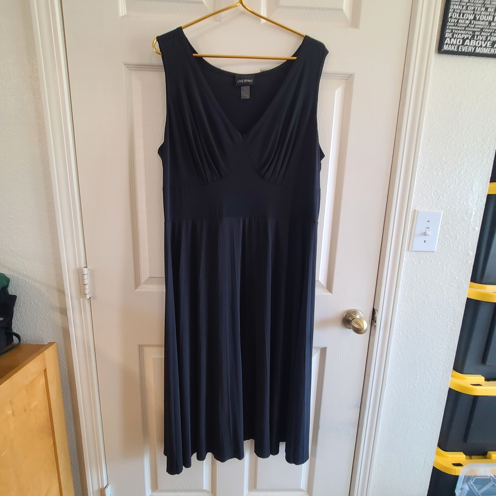 Lane Bryant Black Sleeveless V-Neck A-Line Dress